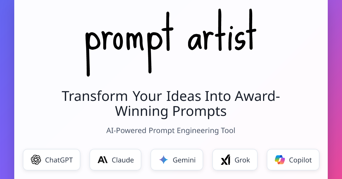 Prompt Artist - AI-Powered Prompt Engineering Tool | Prompt Artist